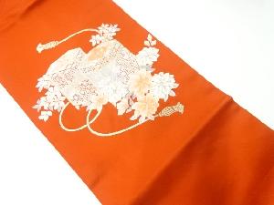 貝桶に草花模様織出し名古屋帯